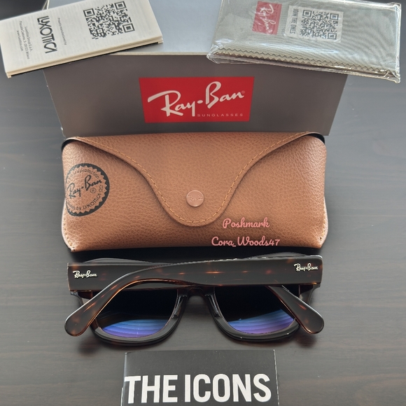 RayBan State Street Tortoise Frame RB2186 Gradient Brown Lens Unisex New - Picture 7 of 17